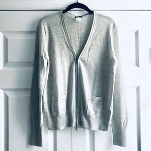 JCrew Zip Up Merino Wool Cardigan